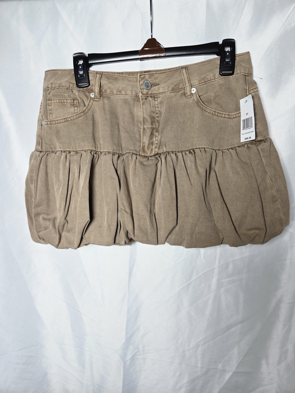 Blank NYC Tan Bubble Mini Skirt